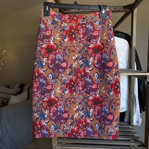 Maeve Anthropologie floral pencil skirt w lining